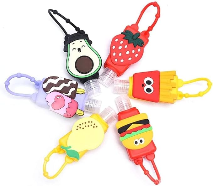 Red Strawberry Empty Travel Bottle Hand Sanitizer,Cartoon Hangable w Cover Silicone Refillable Bottle Cosmetic Container for Hand Soap Holder Refillable Cosmetic Containers Pump Dispensers