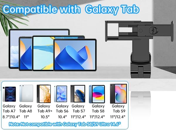 Universal Airplane Tablet Holder Mount, Travel Stand, Handsfree Travel with Multi-Directional 360 °Rotation for Flying, Desk, Study (Universal Airplane Tablet Holder Mount)