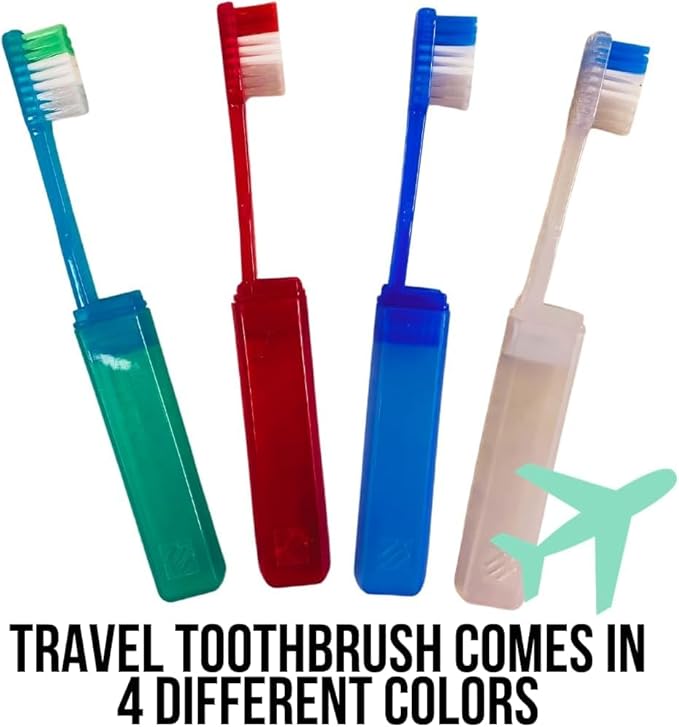 Dental Travel Kit with Toothbrush, Travel Sized Toothpaste, Mouthwash and Floss in a Reusable Zipper Pouch (TSA Approved)