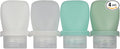 1oz Travel Bottles for Toiletries, Silicone Leak-Proof TSA Approved Travel Size Containers (4-Pack) - Reusable Refillable Bottles for Shampoo, Body Wash, Lotion (White Green)