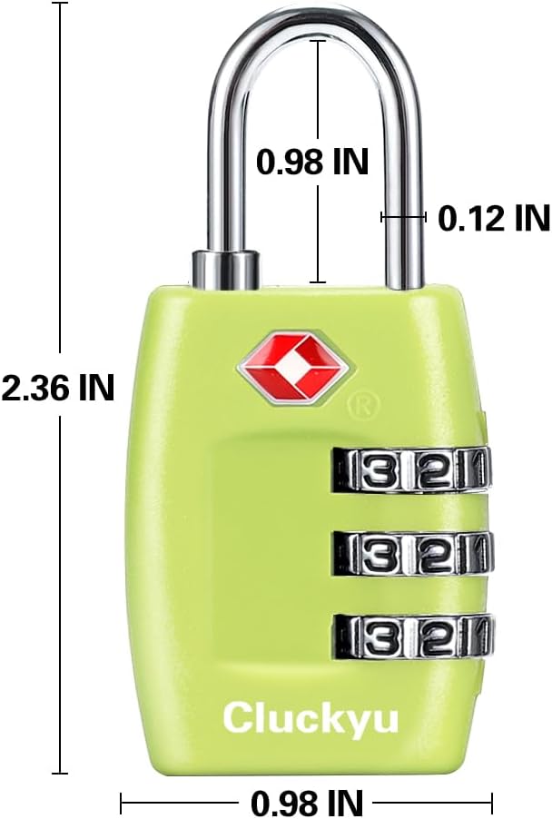 TSA Luggage Locks (4Pack) - 3 Digit Combination Padlocks - Approved Travel Lock for Suitcases & Baggage (Green1)