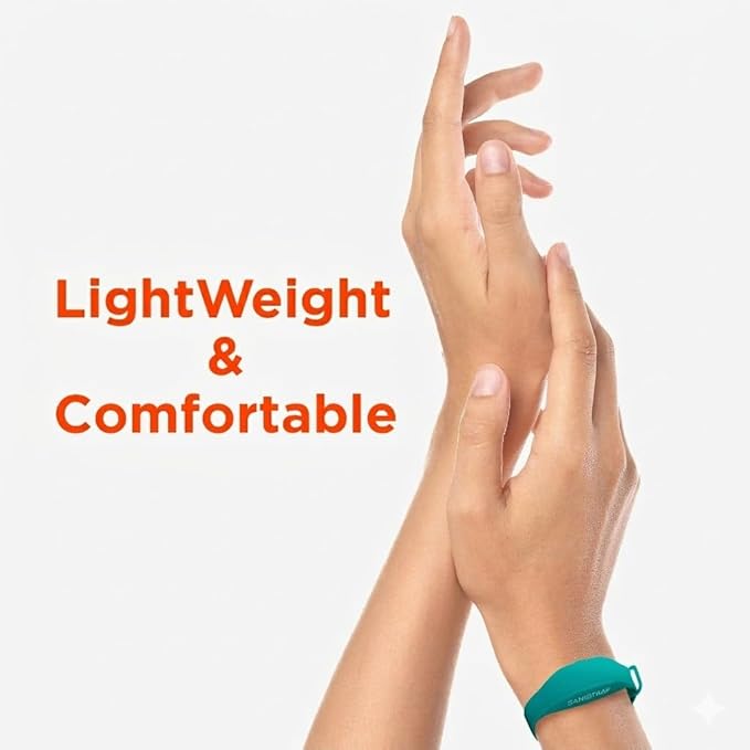 Compressa Sanistrap Silicone Hand Sanitizer Wristband, Refillable Travel Sanitizer Dispenser for Skincare and Hygiene, Lightweight, Leak Proof Wrist Band, Teal