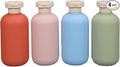 ASEVAT 6.7oz Plastic Refillable Travel Shampoo Bottles, 4 Pack, Leak Proof, Reusable, Orange/Pink/Green/Blue, Travel Size, Shampoo and Conditioner Dispenser