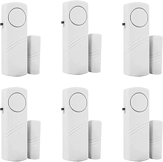 6 Pack Window Alarm Door Magnetic Sensor Alarm for Home Security System, Pool Door Alert for Kids Safety Toddler Window Open Alert Sensor