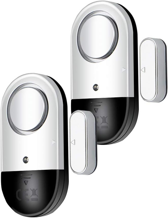 120 DB Loud Door and Window Open Alarm Sensor 2 Pack for Kids, Dementia Patients Safety, Wireless Security Alarms Keep Your Home, Pool, Cabinet, Business Safe