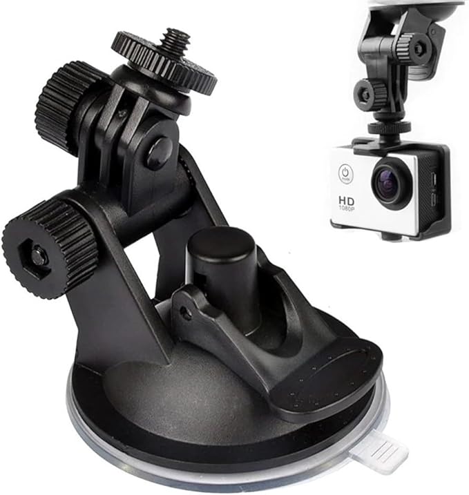 2 Pack Dash Cam Suction Cup Mount with 1/4 Screw Thread Windshield Camera Holder Stand for Car Dashcam GPS Driving DVR Action Camcorder Phone Bracket Video Recorder