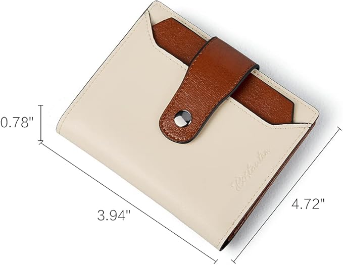 BOSTANTEN Women Leather Wallet RFID Blocking Small Bifold Zipper Pocket Wallet Card Case Purse with ID Window