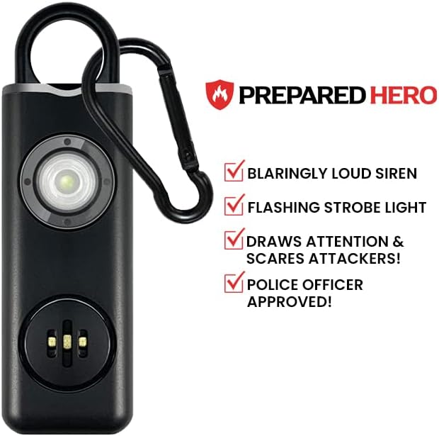 Hero Defense Alarm by Prepared Hero - 1 Pack - Personal Security Alarm That Fits in Your Pocket