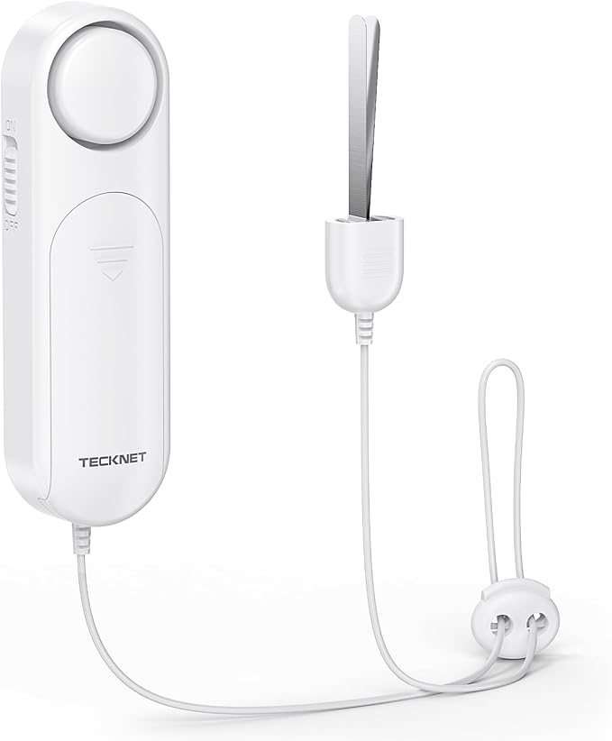 TECKNET Door Alarm for Door Handle, 130dB Door Alarms When Opened & Window Alarms, No-Drill Travel Door Security Device with Lanyard, Door Sensor Alarm for Home, Apartment & Hotel