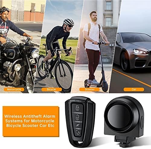 ONVIAN Wireless Bike Alarm with Remote, 115dB Loud Bicycle Anti Theft Alarm Vibration Motion Sensor System, USB-C Rechargeable Bike Alarms for Ebikes, Motorcycle, Scooter, Car, IPX5 Waterproof