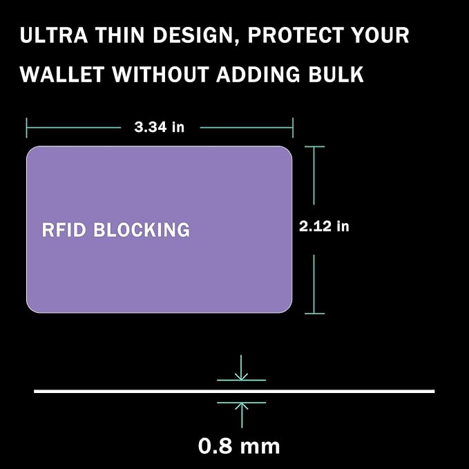 RFID Blocking Card - 3 Pack, Contactless NFC Credit Card ID Protection Safe Bank Card Passport Entire Wallet Purse Shield Protector Blocker Guard (Pack of 3, Purple)