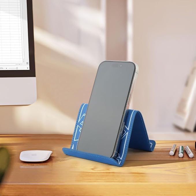 Airplane Phone Holder, Flexible Tablet Holder Plane Travel Essentials, Flex Flap Phone Stand for Flying Desk Treadmill Hotel Smartphone Mobile Devices (Blue)