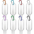 8 Pcs Travel Size Bottles with Keychain Hand Sanitizer Holder, 2 oz Portable Plastic Small Empty Bottles Leakproof Refillable Squeeze Containers for Backpack