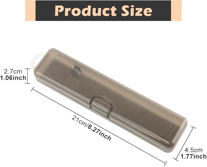 2 Pack Toothbrush Box,Travel Size Toothbrush Box Cover Portable Clear Black Cases Design with Holes for Home, Travel, Business Trips, Hotels(COLOR:Black)