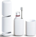 AIMAIAIMAI Travel Toothbrush Case with Cup, White - Toothbrush and Toothpaste Travel Case, Doubles as Dorm Toothbrush Holder, Detachable Base, Compact Toothbrush Covers for Camping, Business Trip