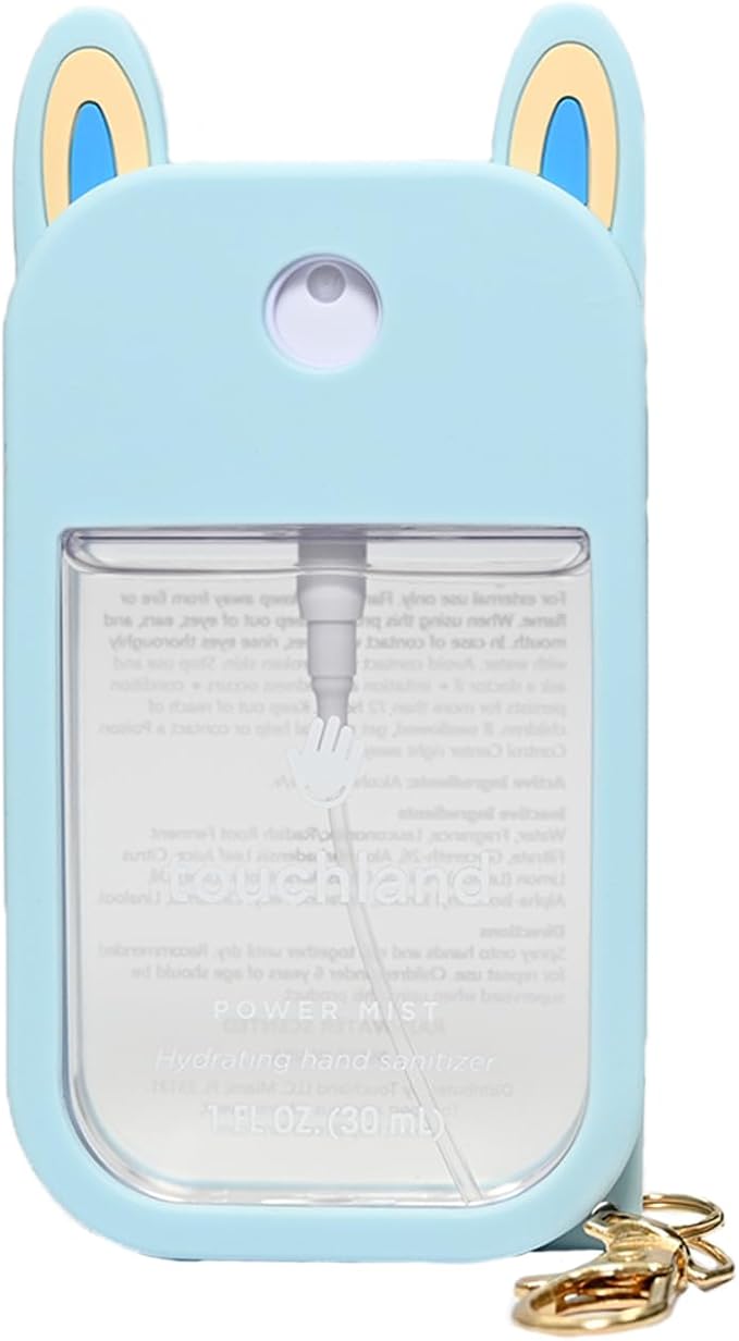 Silicone Case Compatible with Hand Sanitizer Spray, Protective Case with Keychain for Power Mist (Fit for 1 FL OZ), Hand Sanitizer Spray Accessory