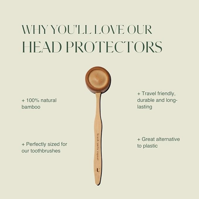 Plus Ultra Bamboo Toothbrush Cover | Made from 100% Bamboo | Biodegradable, Eco-Friendly Travel Protective Head for Fresh & Clean Storage | Fits Most Manual Toothbrushes