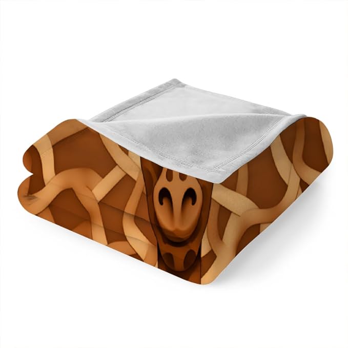 Giraffe Print Throw Blanket, Fleece Blanket for Couch Bed Sofa, Novelty Animals Blankets and Throws, Giraffe Spots Super Soft Cozy Plush Flannel Blanket, 40 x 50 in, Animal Brown
