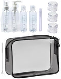 Clear Travel Toiletry Bag TSA Approved Toiletry Cosmetic Bags Men Women & Travel Bottles set for Toiletries TSA Approved Travel Bottle 3.4 oz Leak Proof Refillable & Travel Containers for Toiletries