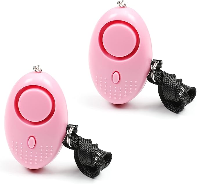 Othmro 2 Pack 120DB Personal Alarm with LED Lights, Emergency Safety Alarm for Women, Men, Children, Elderly Pink