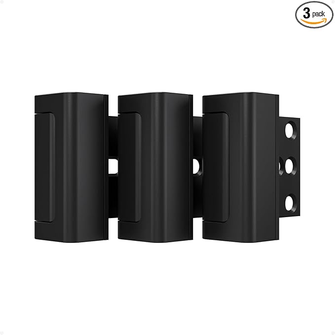Greatalent 3Pack Home Security Door Reinforcement Lock Childproof, Door Locks for Kids Safety, Door Lock Latch Stopper for Front Door Inside Top of Door, Aluminum Construction Finish