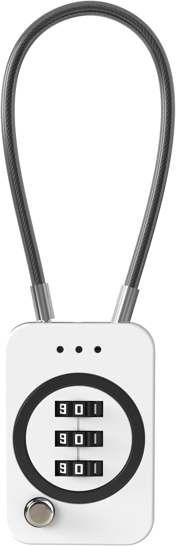 Cable Lock with Combination, Combo Cable Lock with Code, Small Padlock Combination, Combo Padlock for Travel Luggage, Backpack, Bag Zipper, Locker, Tool Box, Bike Basket (Non-Luminous)
