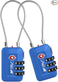TSA Accepted Luggage Travel Lock, Set-Your-Own Combination Lock for School Gym Locker, Luggage Suitcase Baggage Locks, Filing Cabinets, Toolbox, Case (Blue, 2 Pack)