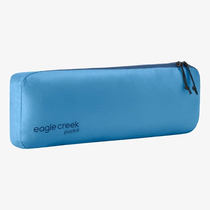 Eagle Creek Pack-It Isolate Slim Cube M/M/M Set - Minimalist Compact Travel Organizer for Hair Styling Tools, Belts & Small Items - Travel Accessories - Blue Dawn