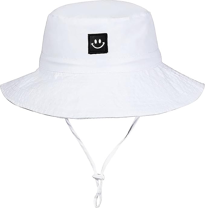 55cube UPF 50+ Baby & Toddler Sun Hat, Wide Brim Infant Bucket Hat for Beach & Outdoors, Adjustable Fit for Ages 0-4 Years