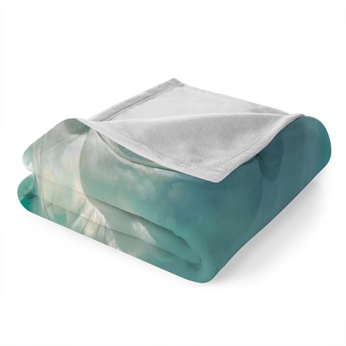 Beluga Whale Blanket Queen Size, Fleece Blanket for Couch Bed Sofa, White Whale Blankets and Throws, Sea Animal Super Soft Cozy Plush Flannel Blanket, 90 x 90 in, Nature
