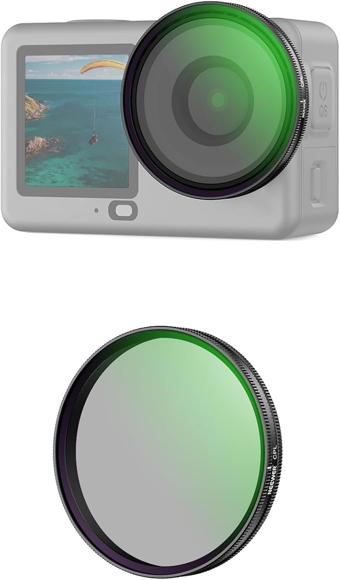 NEEWER CPL Filter Compatible with DJI Osmo Action 6 Only, Snap On Multicoated HD Adjustable Circular Polarizing Polarizer Action Camera Photography Accessories, FL-B42
