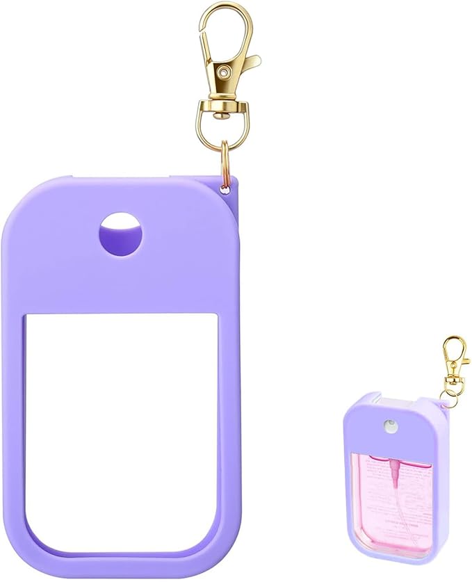 Silicone Case for Touchland Hand Sanitizer Spray 1 FL OZ., Stylish Protective Cover with Keychain Hanging Accessory