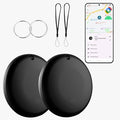 Bluetooth Tracker for Android (2Pack, Black), Works with Google Find Hub App, IP67 Waterproof, Replaceable Battery, Tracker Device for Vehicles, Keys, Luggage, Backpack Travel and Commute