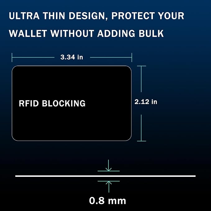 5 Pack RFID Blocking Card Contactless NFC Credit Card ID Protection Safe Bank Card Passport Entire Wallet Purse Shield Protector Blocker Guard (Pack of 5, Black)