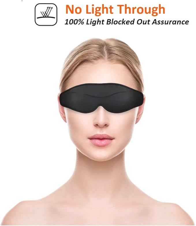 Sleep Eye Mask for Men Women, 3D Contoured Sleeping Mask, Soft Comfort Blindfold & Eye Cover for Flight Travel Yoga Nap