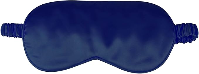 1 Pack Sleep Mask, Silk Eye Mask with Elastic Strap, Blindfold, Soft Silk Sleeping Mask for Girls, Women, Men (DarkBlue)