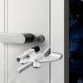 INIRET Silvery Adjustable Heavy Duty Portable Door Lock,Security Device for Enhanced Safety,for Home,Travel,Hotels,Apartments Prevents Unauthorized Entry,No Drill,Silicone Protector Caps Included