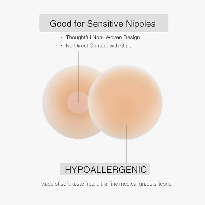 VOCH GALA 5 Pairs Nipple Cover for Women Reusable, Adhesive Silicone Nipple Pasties, Sticky Bra Pasties Petals