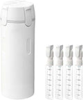 4 in 1 Travel Dispenser Set with 4 Pack 30ML Leak Proof Bottles for Toiletries, Portable Containers for Shampoo Lotion Conditioner Cream (White)