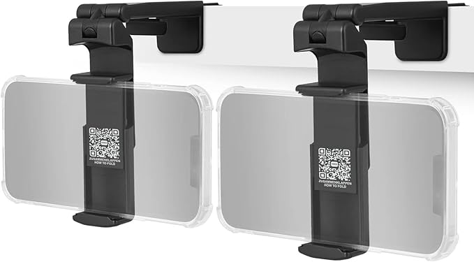 Wicked Chili 2X Airplane in Flight Phone Holder | Travel Essential Gadget for Plane | Universal Foldable Pocket Size Smartphone Mount | 360° Rotation | Train Work Monitor Kitchen & Video (Patented)