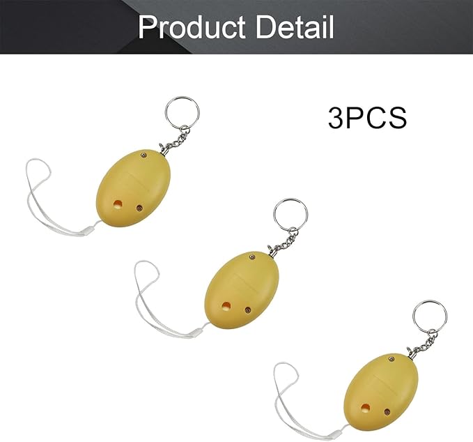 Othmro Safe Sound Personal Alarm 3 Pack 120DB Personal Security Alarm Keychain, Emergency Safety Alarm for Women, Men, Children, Elderly Yellow