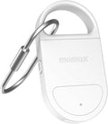 Momax Key Finder Tracker Tag – Smart Personal Alarm Rechargeable Tracking Device with SOS Alert & LED Strobe, Find My (iOS Only), Anti-Lost Tags with Keychain, Travel Gadget for Women, Girls, White