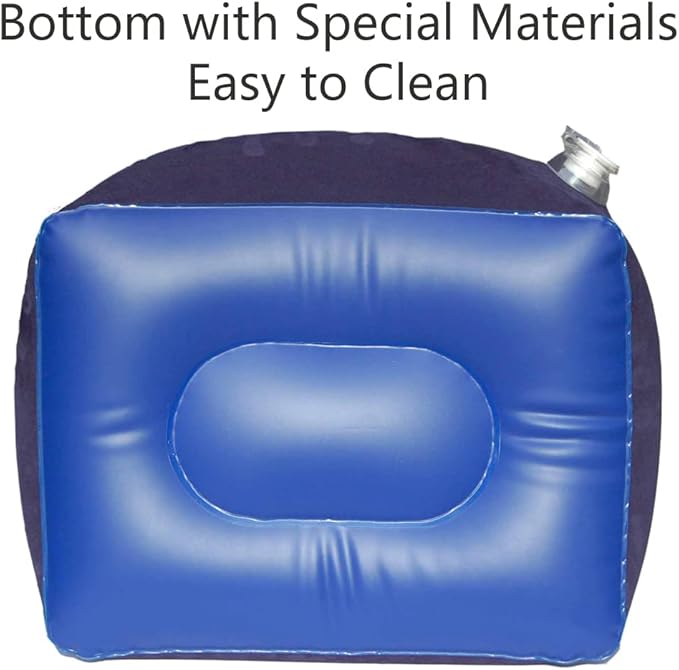 Inflatable Travel Pillow, Inflatable Travel Foot Rest Pillow, Leg Rest Pillow for Cars, Home, Office, Trains, Airplane, Blue