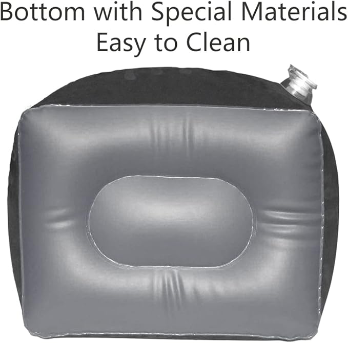 Inflatable Travel Pillow, Inflatable Travel Foot Rest Pillow, Leg Rest Pillow for Cars, Home, Office, Trains, Airplane, Grey