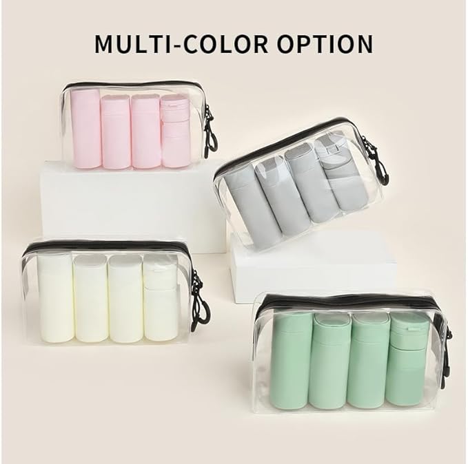 5 Pack Brief and Fashion Travel Bottles TSA Approved, BPA Free Travel Size Travel Containers Refillable Squeeze Bottles for Cosmetic Shampoo Cream Conditioner Lotion Soap… (Nordic blue)