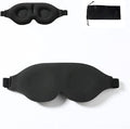 Tim & Tina 3D Sleep Eye Mask Blindfold for Men Women Sleeping Mask Light Blocking Soft Covers for Travel Nap Yoga Adjustable Strap (3D Black)