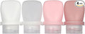 1oz Travel Bottles for Toiletries, Silicone Leak-Proof TSA Approved Travel Size Containers (4-Pack) - Reusable Refillable Bottles for Shampoo, Body Wash, Lotion (White Pink)