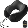 Travel Pillow - 100% Memory Foam - Travel Pillows for Airplane - Neck Pillow Airplane and Car Use - Memory Foam Travel Neck Pillow - Travel Essentials for Women and Men (Midnight Black)