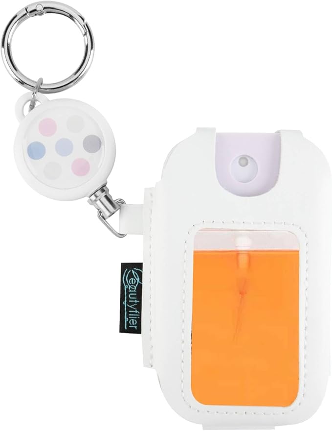 Beautyflier PU Holder Sleeve for Touchland Power Mist and Glow Mist 1FL OZ Hand Sanitizer Spray, Protective Case with Keychain and Telescoping Ring, Perfectly for Travel, Sleeve Only