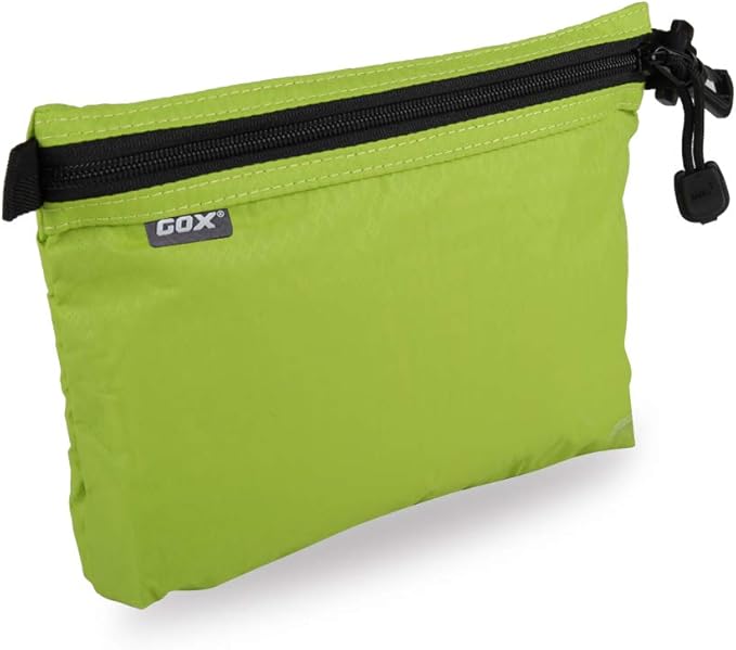 GOX Travel Toiletry Bag, Carry On Small Zipper Pouch, Cosmetic Kit Makeup, Digital Bag, Water Repellent Nylon (Green)